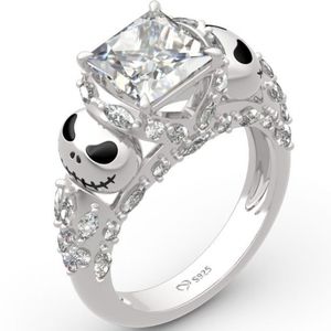 Jeulia Nightmare Before Christmas Engagement Ring, Size 8, 925 Sterling Silver
